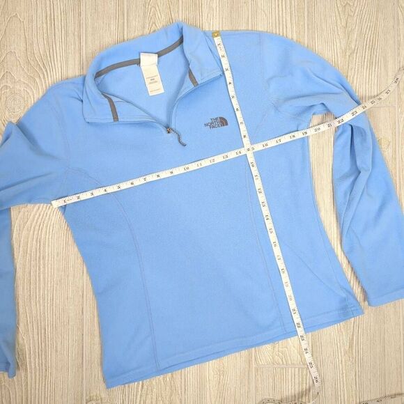 The North Face Womens Size Medium Pullover 1/4 Zip Fleece Jacket Blue TKA 100 - Picture 5 of 7